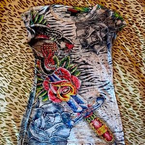 Say What USA Ed Hardy inspired baby tee.